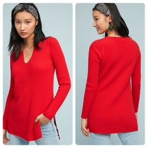 Anthropologie ett:twa Amrita Merino Wool Ribbed Knit Tunic Red Small - $39.99