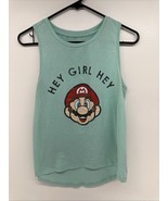 Super Mario Hey Girl Hey Women&#39;s Ocean Wave Green Tank Top Shirt Medium M - $13.82 CAD
