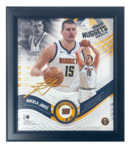 Nikola Jokic Framed Nuggets 15&quot; x 17&quot; Game Used Basketball Collage LE 1/50 - £212.22 GBP