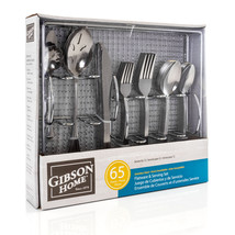 Gibson Home South Bay 65 Piece Stainless Steel Flatware Service Set with Wire C - £68.56 GBP