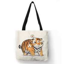 Cute Tiger Print Women Designer Handbag Casual Portable Shoulder Bags Outdoor Sc - £13.64 GBP