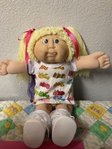 Vintage Cabbage Patch Kid Girl Head Mold #11 Tongue Out Lemon Hair  Blue Eyes - £199.83 GBP