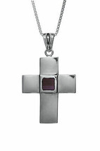 Cross with Jerusalem Nano Bible Pendant Necklace Silver 925 Gift from Ho... - £130.89 GBP