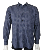 Diesel Co Chambray Shirt Mens M Blue Stripe Medallion 100% Cotton Long S... - €36,01 EUR