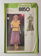 1978 Simplicity 8850 Misses&#39; Pullover Top &amp; Skirt Size 7/8 UNCUT - £7.89 GBP