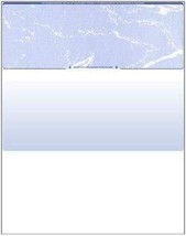 25 Blank Check Stock Paper - Check on Top - Blue Marble - £3.12 GBP