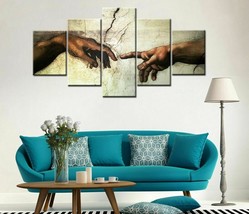 Michelangelo Creation Adam Five Piece No Frame Canvas Multi Panel Home Decor Wal - $30.50+