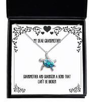 Grandmother and Grandson A Bond That Can&#39;t Be Broken Opal Turtle Necklace, Grand - £38.49 GBP