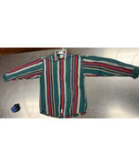Haggar Button Up Shirt Men&#39;s Size L Long Sleeve Multicolor Striped Casua... - £13.93 GBP