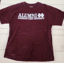 Large Men Shirt  Alumni MSU Maroon Bulldogs Cowbells Mississippi State Univ - £15.46 GBP