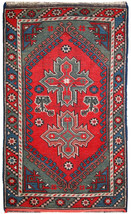 Handmade antique Turkish Anatolian rug 2.4&#39; x 4.3&#39; ( 74cm x 131cm ) 1920 - £699.30 GBP