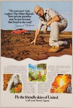 1980 Print Ad United Airlines Explore the Other Hawaii Author James Michener - £12.69 GBP