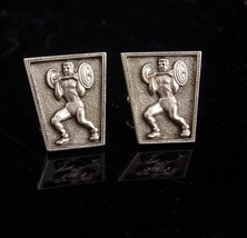 Vintage muscle man Cufflinks / weightlifter stripe / body builder gift /... - £176.93 GBP