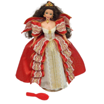 Vintage 1997 Happy Holidays Mattel Christmas Barbie Red Dress # 17832 W/ Brush - $28.50