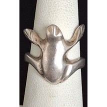 Taxco Solid Cast 925 Sterling Silver Frog Ring Size 6 Sky - £31.30 GBP