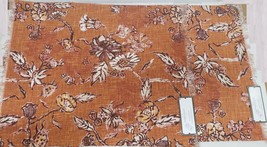 Set Of 2 Same Fabric Cotton Placemats (13&quot; X 19&quot;) Flowers On Brown, Treshold - £10.32 GBP