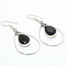 Black Spinel Handmade Fashion Gemstone Ethnic Earrings Jewelry 2.10" SA 2876 - £4.77 GBP