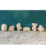 O1 - 6 Christmas Magnets or Pins Ceramic Bisque Ready-to-Paint - $2.50
