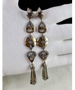 FINE NATURAL SMOKY QUARTZ CUT GEMSTONE DIAMOND 18K GOLD VICTORIAN SILVER... - $16,882.84 MXN