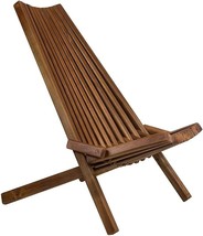 Melino Low Profile Acacia Wood Lounge Chair With Fsc Certified Acacia Wood, - £135.05 GBP