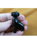 (Y-GIR-ST-562) black GIRAFFE giraffes stone carving FIGURINE gemstone gi... - $14.01