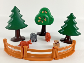 Playmobil 123 Forest Animal Park Wild Boar Owl Fox Squirrel Figures Trees Lot - $32.62