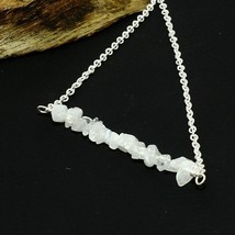 Rainbow Moonstone Solid 925 Sterling Silver Natural Gemstone Necklace Jewelry - £4.60 GBP