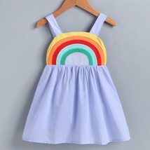 NEW Rainbow Girls Blue Sleeveless Sun Dress 2T 3T 4T 5T 6 - £6.96 GBP