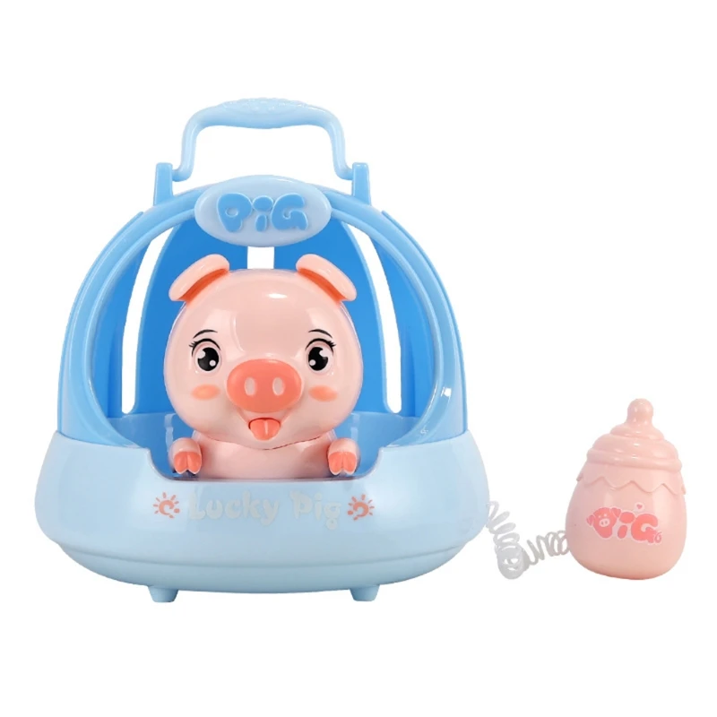 Play House Toys Children&#39;s Electric Pet Cute Pigs Magnetic Induction Feeding - £16.24 GBP