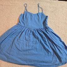 Aerie Blue Womens Sleevless Sweatheart Neck Cotton Dress Sz M - $221.10 MXN