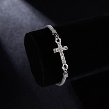 RINHOO Rhinestone  Prayer Cross Bracelets For Women Fashion Wedding Banquet Brac - £8.12 GBP