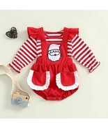 NEW Christmas Santa Shirt &amp; Romper Jumpsuit Baby Girls Outfit Set - $9.59
