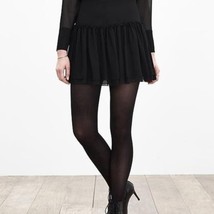 Banana Republic Skirt Shirred Drop Waist Size 2 Black Lined Side Zipper New - $29.00