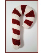 NEW RARE Pottery Barn Large Cozy Teddy Faux Fur Candy Cane Shaped Pillow  - £79.00 GBP