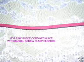 NEW CUSTOM HAND MADE BRIGHT PINK COLOR SUEDE LACE LEATHER CORD NECKLACE ... - $4.99