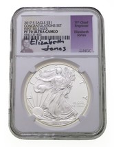 2017-S S$1 Silver American Eagle Graded by NGC as PF70 Ultra Cameo Jones - £101.68 GBP