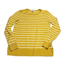 Old Navy Sweater Girls XS Yellow White Striped Ribbed Classic Fit Long Sleeve - $17.89