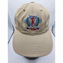 Texas Golf Headmaster Men&#39;s 100% Cotton Adjustable Hat Cap Tan - £7.39 GBP