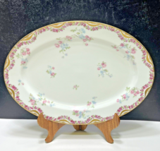 Haviland Limoges Schleiger 461B Pink Floral Garland Oval Platter 14&quot; - $29.70