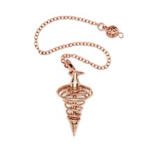Metal Dowsing Pendulum Divination Dower Reiki Healing Pendulum Chain Spi... - $16.34