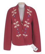 NEW Geiger of Austria Jacket (Coat)! 10 e 40  Red Boiled Wool with Flora... - $355.59 CAD