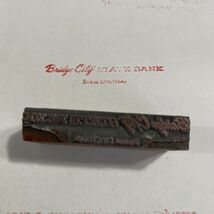 Vintage Printing Block Bridge City State Bank Bridge City Texas - €7,47 EUR
