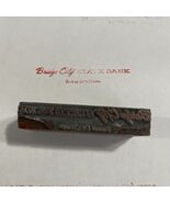 Vintage Printing Block Bridge City State Bank Bridge City Texas - €7,45 EUR