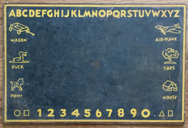 Vintage School Slate ABC Chalk Board Small Blackboard Decor - £19.65 GBP