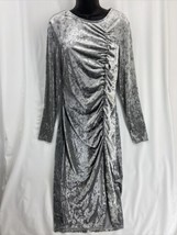 Future Collective Kahlana Barfield Brown Women&#39;s Silver Velour Long Dress Size M - £15.17 GBP