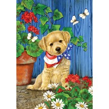 Toland Home Garden 111179 Patriotic Puppy Patriotic Flag 12x18 Inch Doub... - $16.99