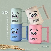 Cartoon Panda Toothpaste Toothbrush Cups Holder Healthy BPA Free Wheat Straw Unb - £22.15 GBP
