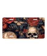 Gothic Skull Red Rose Novelty License Plate Butterflies - $21.84 CAD