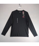 NWT Under Armour Heatgear Men&#39;s M Black T-Shirt Red Logo Long Sleeve Tra... - $404.25 MXN