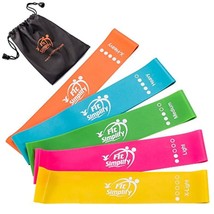 10 Inch Resistance Loop Exercise Bands, Set Of 5, Assorted Colors - £16.51 GBP